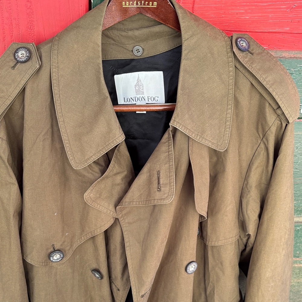 London Fog Olive Brown Men's Trench Coat